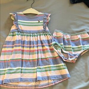 Polo by Ralph Lauren Striped Kids Dress - Blue, Pink, Green